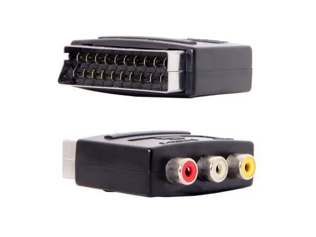 Alt view image 3 of 6 - Audio Video Composite 3 RCA AV to Scart 21pin Adapter for Microsoft Xbox & Europe HDTV RC-115