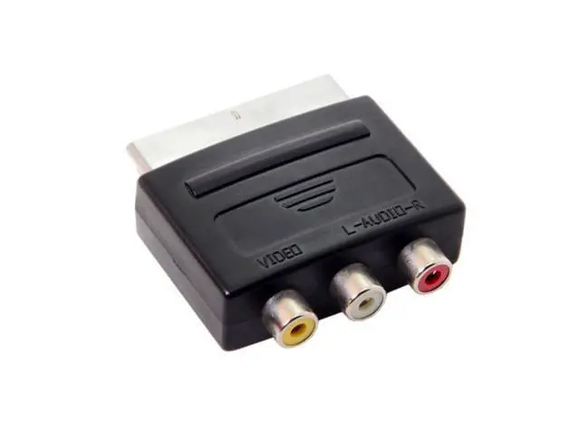 Alt view image 5 of 6 - Audio Video Composite 3 RCA AV to Scart 21pin Adapter for Microsoft Xbox & Europe HDTV RC-115