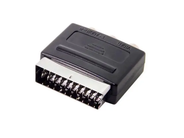 Alt view image 6 of 6 - Audio Video Composite 3 RCA AV to Scart 21pin Adapter for Microsoft Xbox & Europe HDTV RC-115