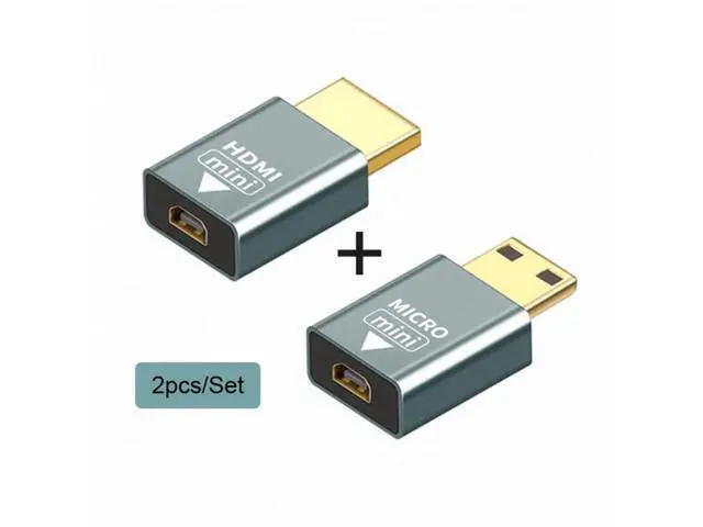 Alt view image 5 of 7 - 2pcs/set Compatible Micro HDMI Female to Mini Male HDMI 1.4 Male Adapter 4K@60hz