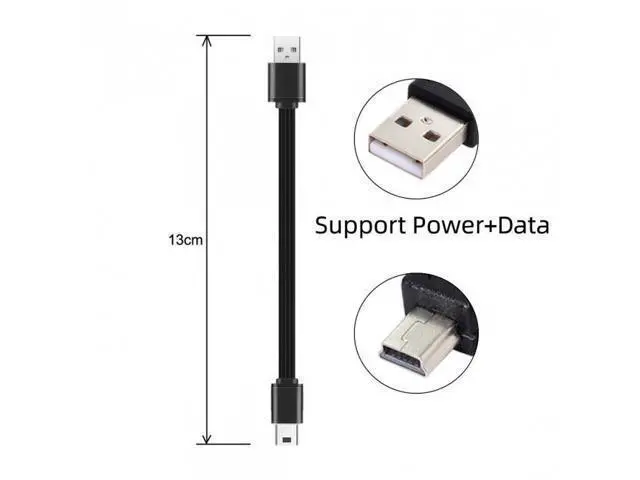Alt view image 7 of 7 - SM 13cm USB 2.0 Type-A Male to Mini 5Pin USB Male Male Data Flat Slim FPC Cable for FPV & Disk & Phone