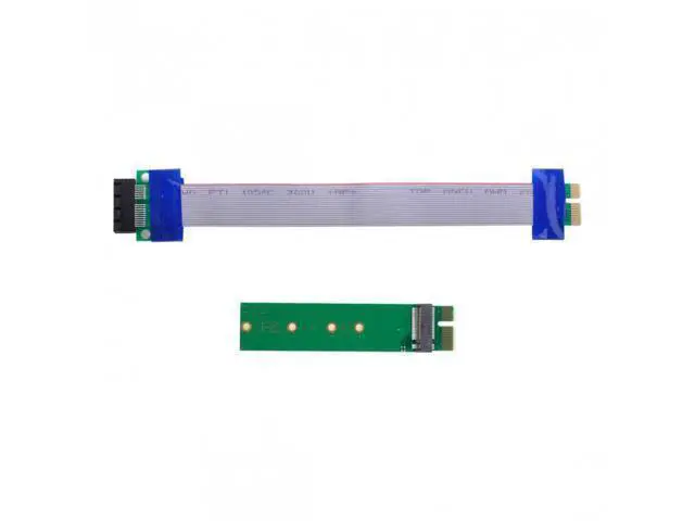 Alt view image 2 of 7 - SM NGFF M-key NVME AHCI SSD to PCI-E 3.0 1x x1 Vertical Adapter with Cable Male to Female Extension