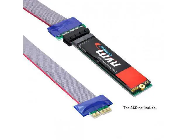 Alt view image 5 of 7 - SM NGFF M-key NVME AHCI SSD to PCI-E 3.0 1x x1 Vertical Adapter with Cable Male to Female Extension