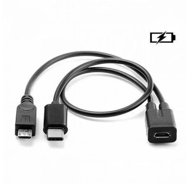 Main image of Micro USB Female to Type-C USB-C USB 3.1 Micro USB Male Splitter Extension Charge Cable