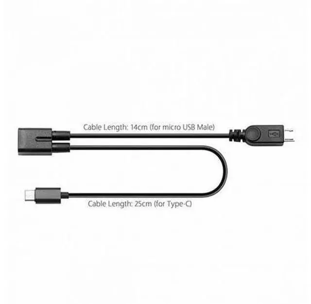 Alt view image 3 of 6 - Micro USB Female to Type-C USB-C USB 3.1 Micro USB Male Splitter Extension Charge Cable