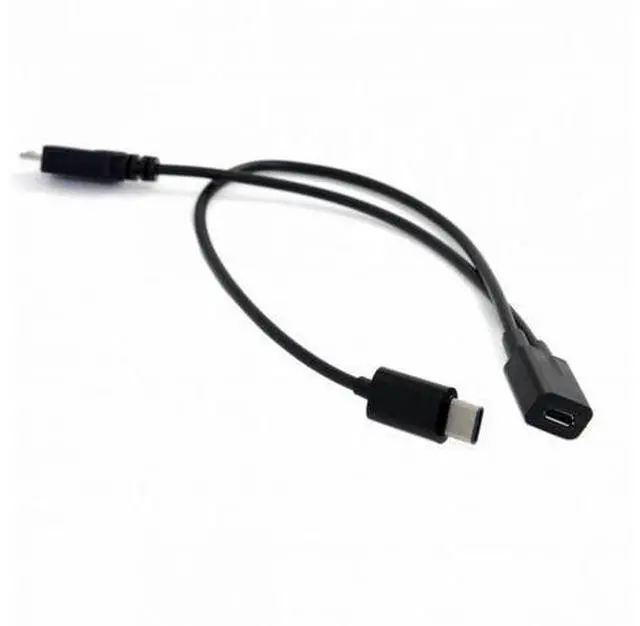 Alt view image 6 of 6 - Micro USB Female to Type-C USB-C USB 3.1 Micro USB Male Splitter Extension Charge Cable