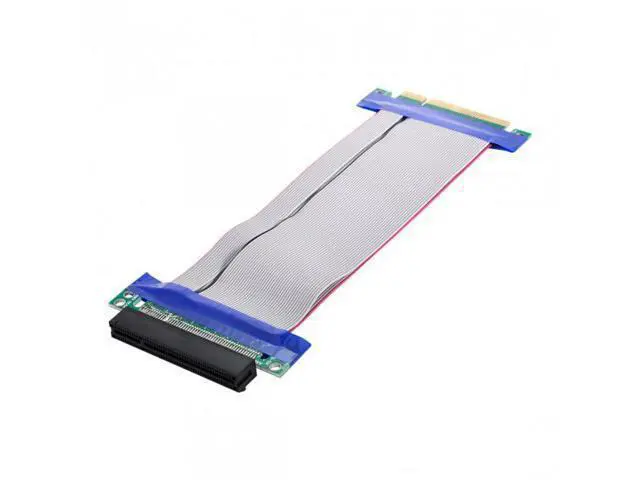 Alt view image 2 of 7 - SM PCI-E Express 8X to 8x Male to Female Slot Riser Extender Card Ribbon Flexible Cable 20cm