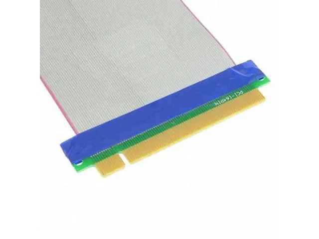 Alt view image 3 of 7 - SM PCI-E Express 16X to 16x Male to Female Riser Extender Card Ribbon Cable 20cm