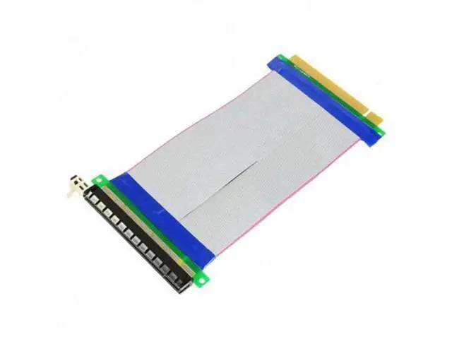 Alt view image 4 of 7 - SM PCI-E Express 16X to 16x Male to Female Riser Extender Card Ribbon Cable 20cm