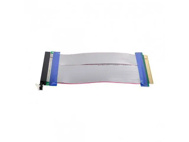 Alt view image 6 of 7 - SM PCI-E Express 16X to 16x Male to Female Riser Extender Card Ribbon Cable 20cm