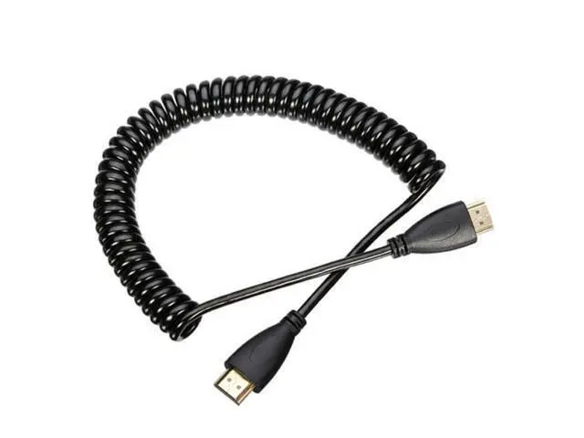 Alt view image 2 of 6 - SM Black HDMI Male to HDMI Male Stretch Spring Cable for HDTV DVB DVD PC 1080p 4ft