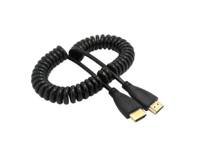 Alt view image 3 of 6 - SM Black HDMI Male to HDMI Male Stretch Spring Cable for HDTV DVB DVD PC 1080p 4ft