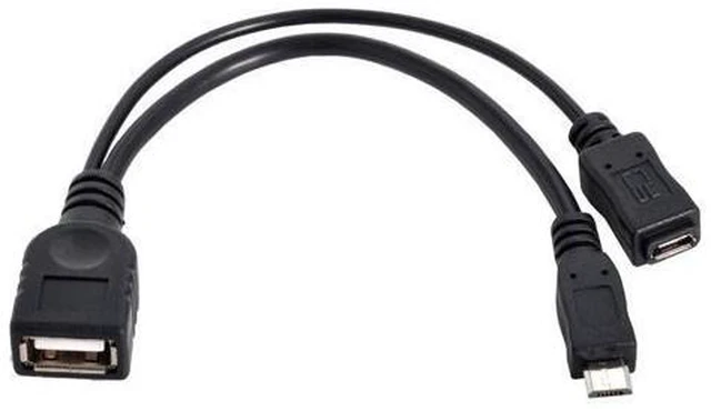 Main image of Black Color Micro USB 2.0 OTG Host Flash Disk Cable with Micro USB power for Galaxy S3 i9300 S4 i9500 Note2 N7100 Note3 N9000 S5 i9600
