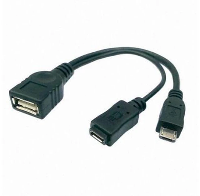 Alt view image 2 of 7 - Black Color Micro USB 2.0 OTG Host Flash Disk Cable with Micro USB power for Galaxy S3 i9300 S4 i9500 Note2 N7100 Note3 N9000 S5 i9600