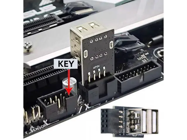 Alt view image 7 of 7 - 2pcs/lot 9Pin 10Pin Motherboard Female Header to Dual USB 2.0 Female Adapter Horizontal Type