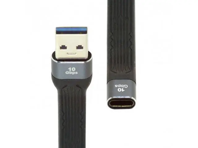 Alt view image 4 of 7 - 10Gbps USB 3.1 Type C Female to USB3.0 Type A Male Flat Slim FPC Data Cable 13cm for Laptop Phone