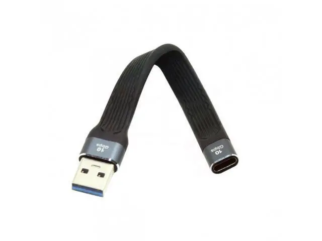 Alt view image 5 of 7 - 10Gbps USB 3.1 Type C Female to USB3.0 Type A Male Flat Slim FPC Data Cable 13cm for Laptop Phone