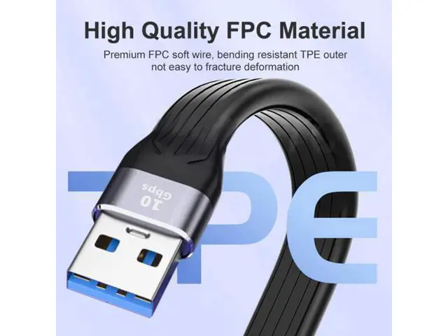 Alt view image 7 of 7 - 10Gbps USB 3.1 Type C Female to USB3.0 Type A Male Flat Slim FPC Data Cable 13cm for Laptop Phone