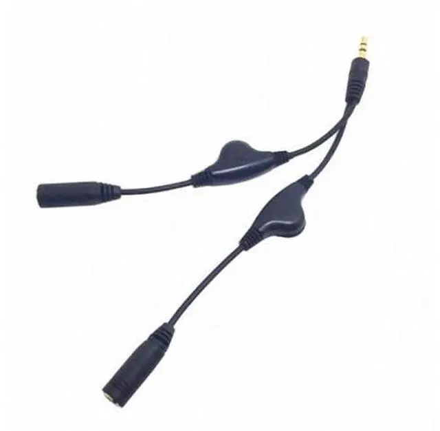 Alt view image 7 of 7 - 3.5mm Stereo Male to Double 3.5mm Female Audio Headphone Y Splitter Cable with Volume Control Switch RC-120