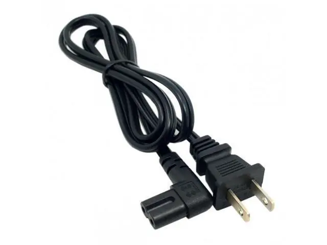 Alt view image 7 of 7 - SM USA 2pin Male to 90 Degree Right Angled IEC 320 C7 Power Supply Cord cable 1M