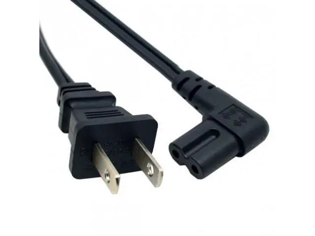 Alt view image 6 of 7 - SM USA 2pin Male to 90 Degree Right Angled IEC 320 C7 Power Supply Cord cable 1M