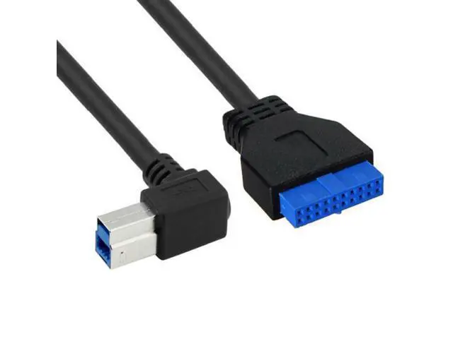 Alt view image 3 of 7 - SM 90 Degree Left angled USB 3.0 B Type Male to 3.0 Motherboard 19pin Header Cable 50cm