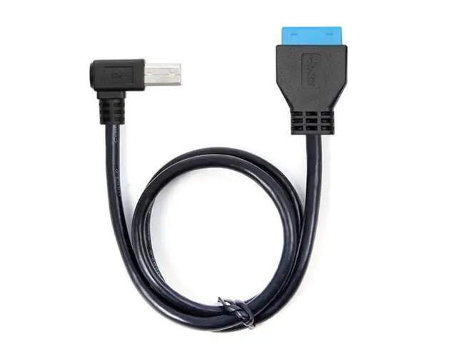 Alt view image 4 of 7 - SM 90 Degree Left angled USB 3.0 B Type Male to 3.0 Motherboard 19pin Header Cable 50cm