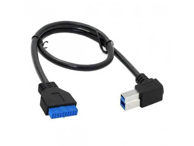 Alt view image 6 of 7 - SM 90 Degree Left angled USB 3.0 B Type Male to 3.0 Motherboard 19pin Header Cable 50cm