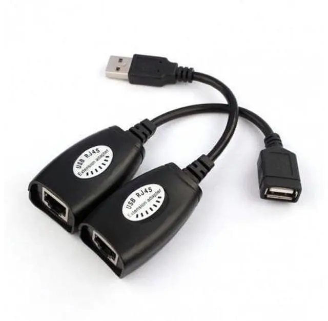 Alt view image 7 of 7 - SM USB Keyboard Mouse Over RJ45 CAT5E CAT6 Cable Extension Extender Cable Adapter