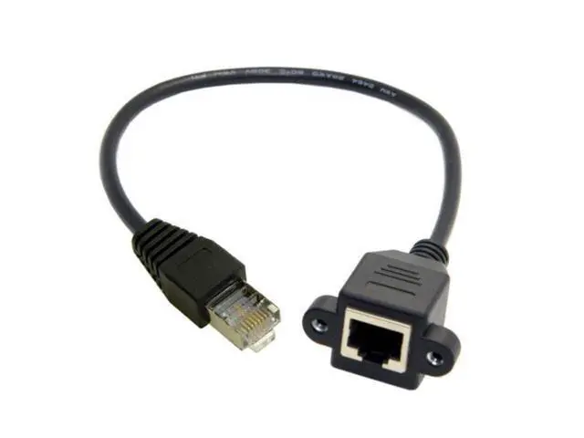 Alt view image 2 of 7 - SM 30cm 8P8C FTP STP UTP Cat 5e Male to Female Lan Ethernet Network Extension Cable with Panel Mount Holes