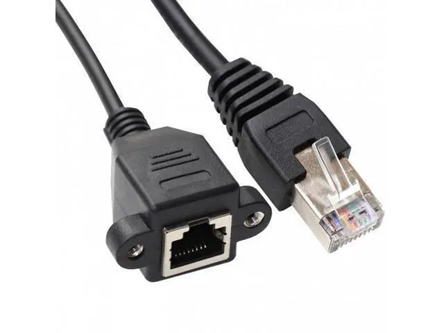 Alt view image 4 of 7 - SM 30cm 8P8C FTP STP UTP Cat 5e Male to Female Lan Ethernet Network Extension Cable with Panel Mount Holes