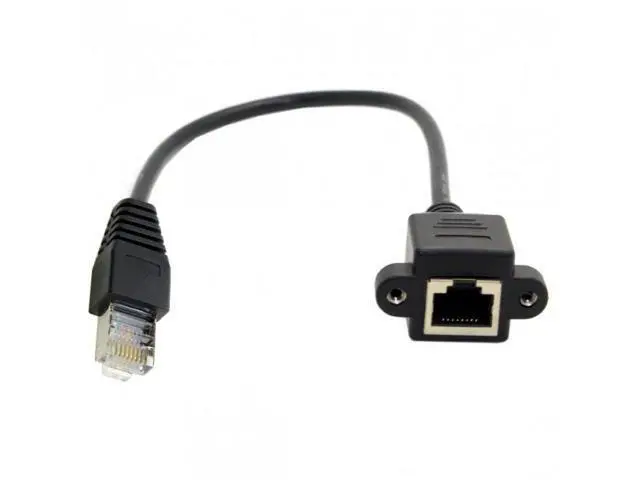 Alt view image 7 of 7 - SM 30cm 8P8C FTP STP UTP Cat 5e Male to Female Lan Ethernet Network Extension Cable with Panel Mount Holes