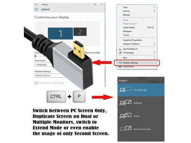 Alt view image 5 of 7 - 90 Degree Left Angled Micro HDMI 2.1 Ultra Thin HDTV Cable 8K 4K Hyper Super Flexible Slim Cord Type-A to Type-D for Camera HDTV