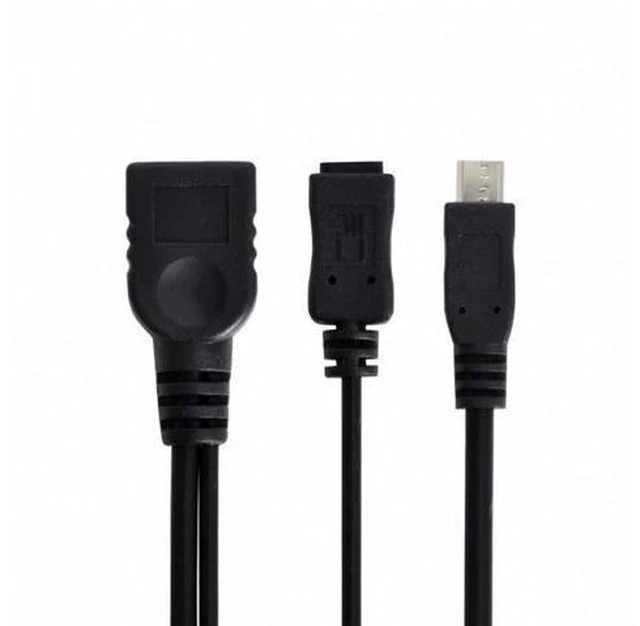 Alt view image 5 of 7 - Black Color Micro USB 2.0 OTG Host Flash Disk Cable with Micro USB power for Galaxy S3 i9300 S4 i9500 Note2 N7100 Note3 N9000 S5 i9600