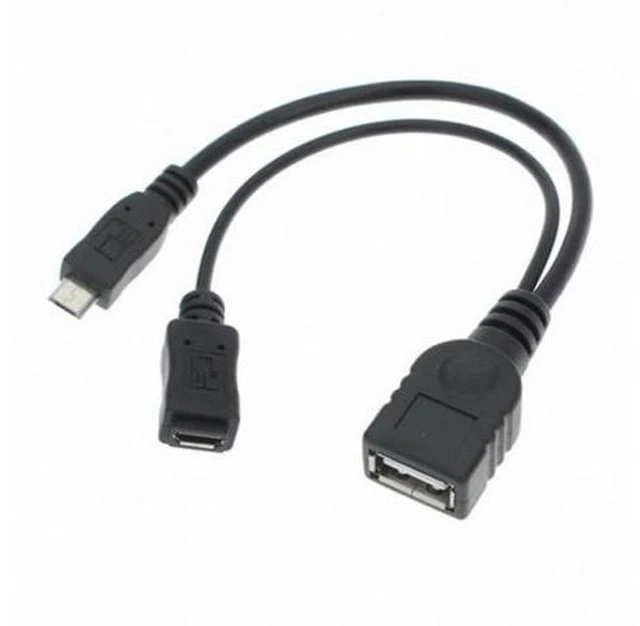 Alt view image 7 of 7 - Black Color Micro USB 2.0 OTG Host Flash Disk Cable with Micro USB power for Galaxy S3 i9300 S4 i9500 Note2 N7100 Note3 N9000 S5 i9600