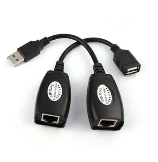 Alt view image 4 of 7 - SM USB Keyboard Mouse Over RJ45 CAT5E CAT6 Cable Extension Extender Cable Adapter