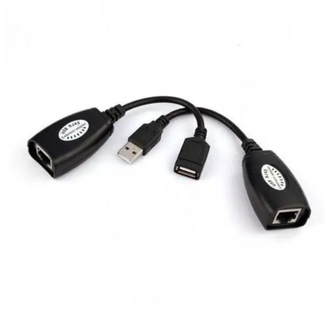 Alt view image 5 of 7 - SM USB Keyboard Mouse Over RJ45 CAT5E CAT6 Cable Extension Extender Cable Adapter