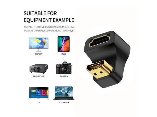 Alt view image 6 of 7 - HKCY HDMI Male Type-A to HDMI Female Port Savers 360 Degree Up Opposite U Shape Back Angled Extension Adapter Converter