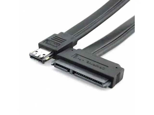 Alt view image 2 of 7 - HKCY SA-009 50cm Dual Power 12V and 5V eSATAp Power ESATA USB 2.0 combo to 22Pin SATA cable for 2.5" 3.5" Hard Disk Drive