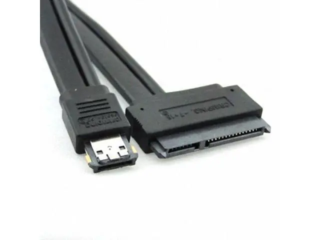 Alt view image 3 of 7 - HKCY SA-009 50cm Dual Power 12V and 5V eSATAp Power ESATA USB 2.0 combo to 22Pin SATA cable for 2.5" 3.5" Hard Disk Drive