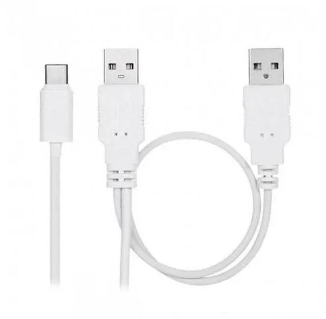 Main image of HKCY UC-073 USB 3.1 Type C USB-C to Dual A Male Extra Power Data Y Cable for Cell PhoneHard Disk