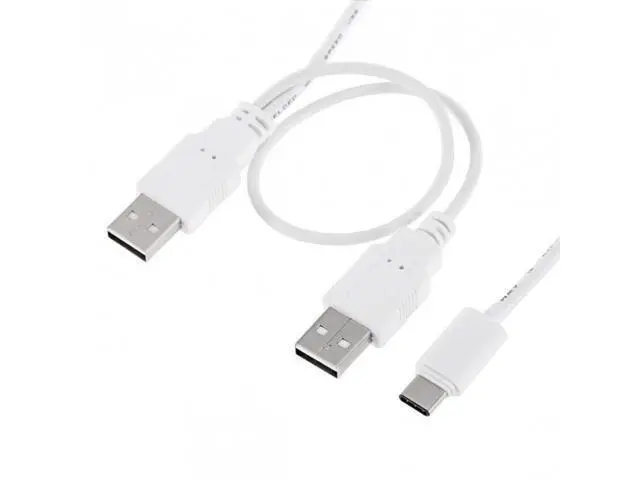Alt view image 2 of 6 - HKCY UC-073 USB 3.1 Type C USB-C to Dual A Male Extra Power Data Y Cable for Cell PhoneHard Disk