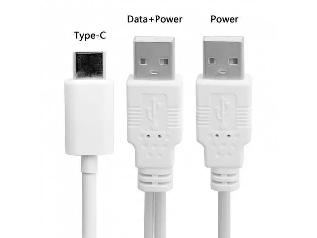 Alt view image 4 of 6 - HKCY UC-073 USB 3.1 Type C USB-C to Dual A Male Extra Power Data Y Cable for Cell PhoneHard Disk
