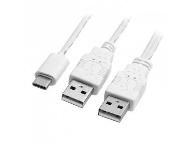 Alt view image 5 of 6 - HKCY UC-073 USB 3.1 Type C USB-C to Dual A Male Extra Power Data Y Cable for Cell PhoneHard Disk