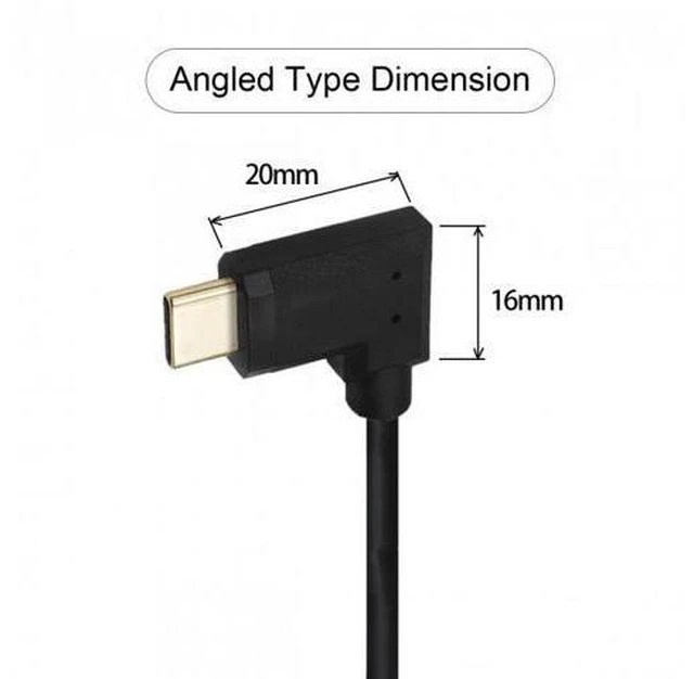 Alt view image 4 of 6 - SM 90 Degree Left & Right Angled USB-C USB 3.1 Type C Male to Female Extension Data Cable 30cm