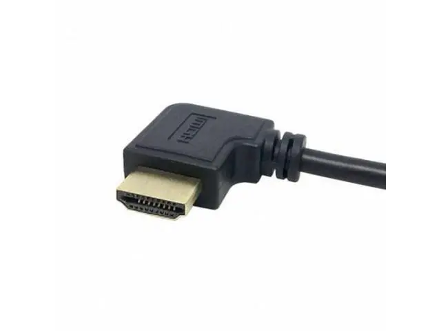 Alt view image 2 of 7 - SM Left Angled 90 Degree Connector HDMI 1.4 with Ethernet & 3D Type A male to A female Extension Cable 0.5m