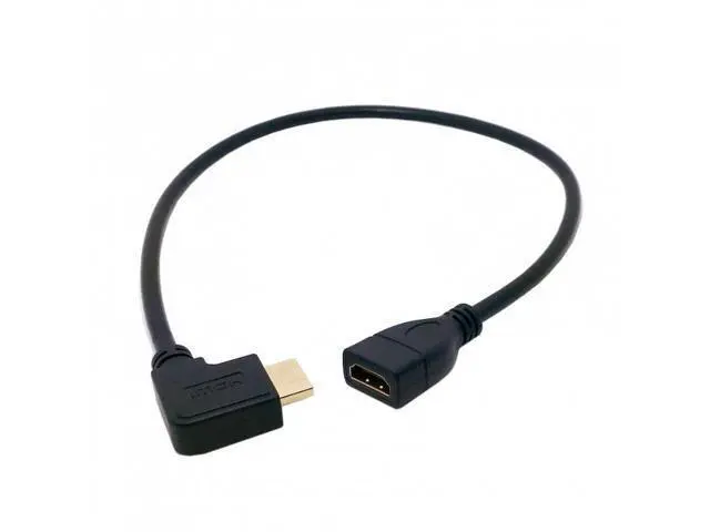 Alt view image 6 of 7 - SM Left Angled 90 Degree Connector HDMI 1.4 with Ethernet & 3D Type A male to A female Extension Cable 0.5m