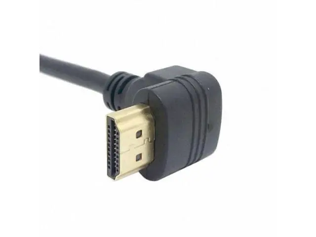 Alt view image 3 of 7 - SM Up Angled 90 Degree Connector HDMI 1.4 with Ethernet & 3D Type A male to A female Extension Cable 0.5m