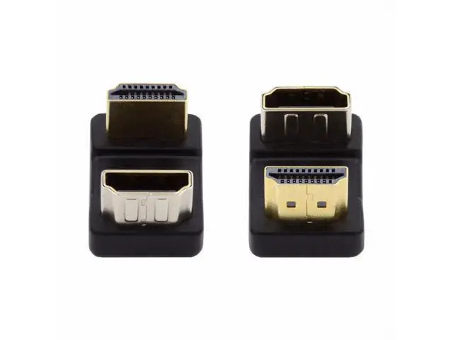 Alt view image 3 of 7 - Standard HDMI 1.4 Male Type-A to HDMI Female Port Savers 360 Degree Up Opposite U Shape Back Angled Extension Adapter Converter