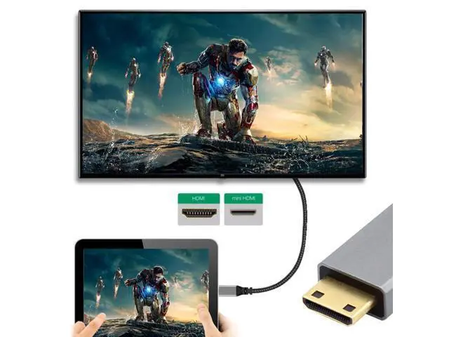 Alt view image 5 of 7 - HKCY Mini HDMI 2.1 Ultra Thin HDTV Cable 8K 4K Hyper Super Flexible Slim Cord Type-A to Type-C for Camera HDTV